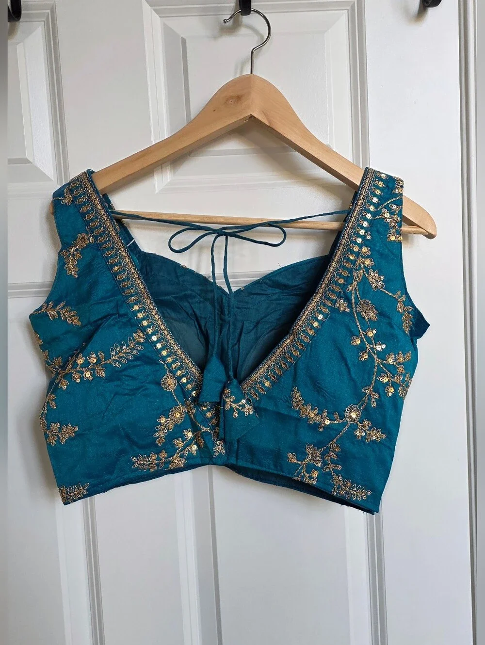 Teal Blue Embroidered Lehenga Choli – US  8 Medium